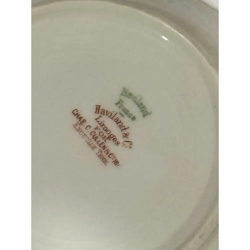 Set of 6 Antique Haviland & Co. Limoges France Floral Berry Bowls